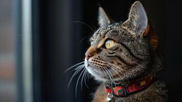 Curious Cat Looking Out a Window photo