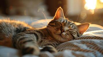 Cat Resting Next to Fence photo