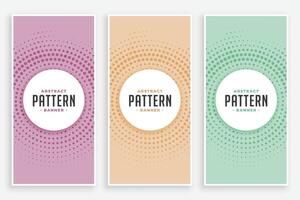 abstract circular halftone pattern set vector