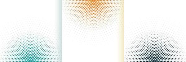 abstract halftone white background set in three colors vector