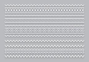 set of handmade lacy pattern border banner in indian style vector