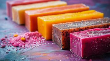 Close Up of Various Types of Soaps photo
