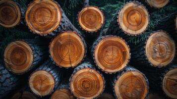 Pile of Logs in Forest photo