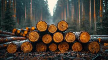 Stack of Cut Logs photo