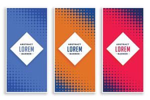 abstract halftone vertical banners set vector