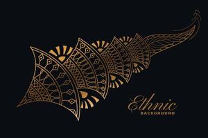 golden decorative ornamental mehndi style element design vector