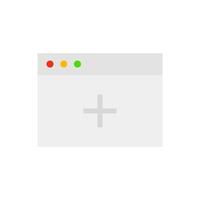 Add new tab icon in flat style design for website, app, ui, isolated on white background. vector