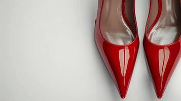 Red Shoes Hanging on a Wall photo