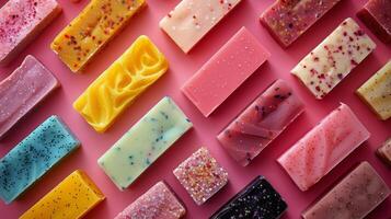 Row of Soap Bars on Counter photo