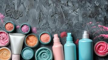 Assorted Body Care Products Displayed in Group photo