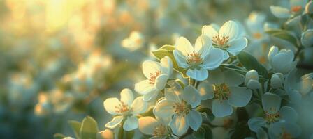 Close Up of a Flower on a Tree Branch photo