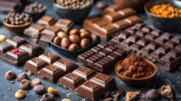 Assorted Chocolates and Nuts Arranged in Bowls photo