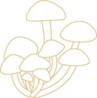 Honey mushrooms grow in the forest in autumn. vector
