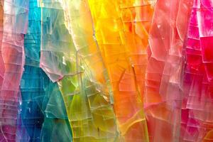 colorful ice fragments, colorful mica, crystal structure colored slices. abstract textured background photo