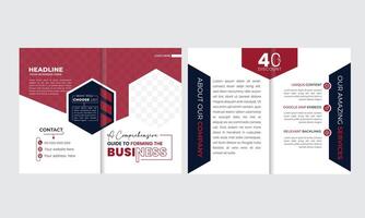 Corporate business presentation guide brochure template, Annual report, minimalist flat geometric business brochure design template, A4 size. vector