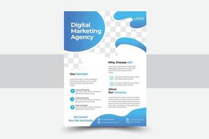 Modern Business Flyer Design, Two Color, Template, A4 Size vector