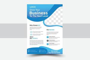 Modern Business Flyer Design, Two Color, Template, A4 Size vector