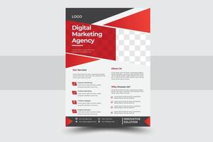 Modern Business Flyer Design, Two Color, Template, A4 Size vector