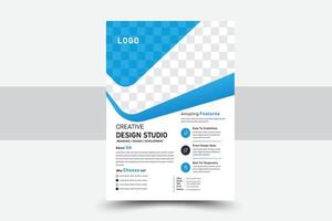Modern Business Flyer Design, Two Color, Template, A4 Size vector