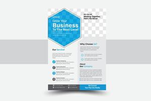 Modern Business Flyer Design, Two Color, Template, A4 Size vector