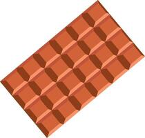 The illustration of a chocolate bar looks like a 3D image, but it is made with isometric columns and a lasso brush vector