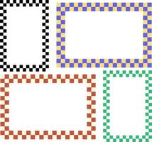 set of variant color checkerboard frames vector
