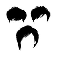 Bundle pixie hair details for graphic resources vector