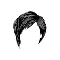 Woman's pixie hair detail for graphic resource vector