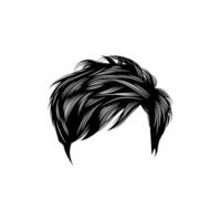 Woman's pixie hair detail for graphic resource vector