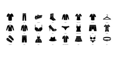 Clothes icons set. Set of editable stroke icons.Set of Clothes vector