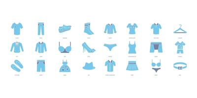 Clothes icons set. Set of editable stroke icons.Set of Clothes vector