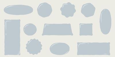 Doodle textbox set. Hand drawn blank quote frames. Isolated text frames vector