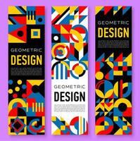 Abstract modern geometric pattern, vertical banner vector