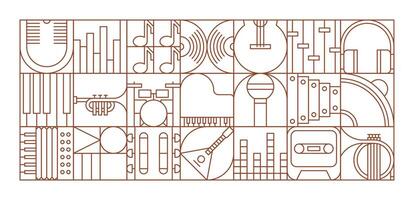 Music modern geometric pattern musical instruments vector