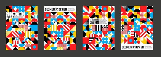 Abstract modern geometric posters, covers vector