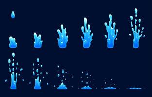 Water splash sprite sheet animation for FX effect vector