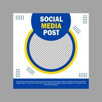 blue and white social media post template design for business promotion. vector