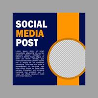 blue and orange social media post template design for business promotion. vector