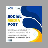 blue and white social media post template design for business promotion. vector