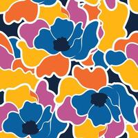 abstract colorful flat flower pattern background vector