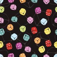 colorful rolling dice background pattern vector