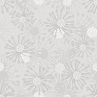 abstract monochrome dandelion flower pattern vector