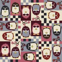 abstract penguin textile seamless pattern vector