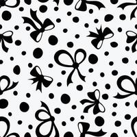 monochrome ribbon bow fabric pattern vector