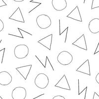 seamless hand drawn pattern. Minimalistic endless background with hand drawn geometric shapes. Simple endless fabric print vector