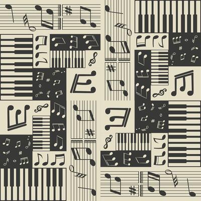 piano music theme background pattern
