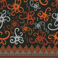 ethnic batik kalimantan seamless pattern vector
