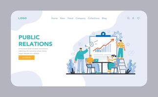 Reputation management web or landing. Building relationship vector