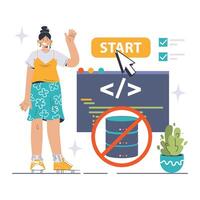 Serverless Computing concept. Flat illustration vector