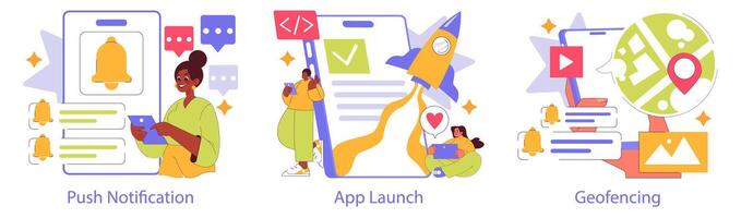 Branded App. Flat Illustration vector